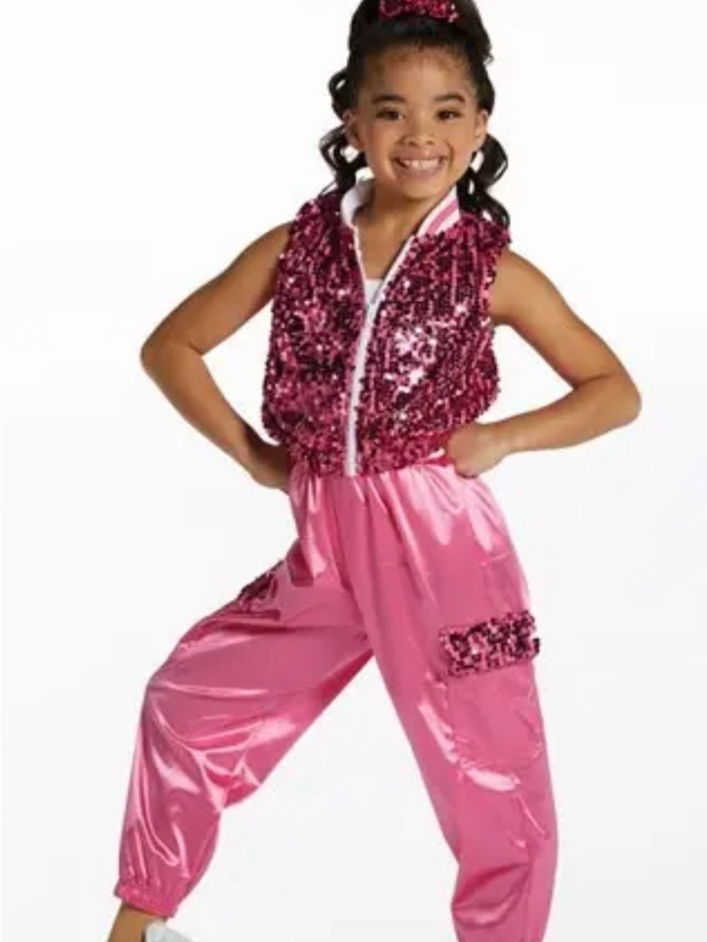 Weissman Hot Pink Sequin Dance Jacket and Shiny Pants